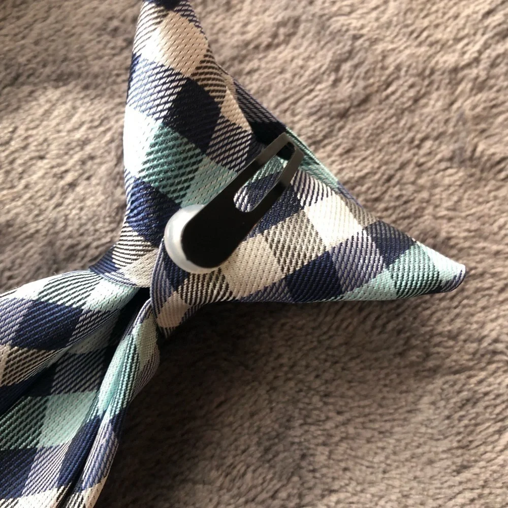 𝅺CHILDREN‎ Plaid snap on Tie